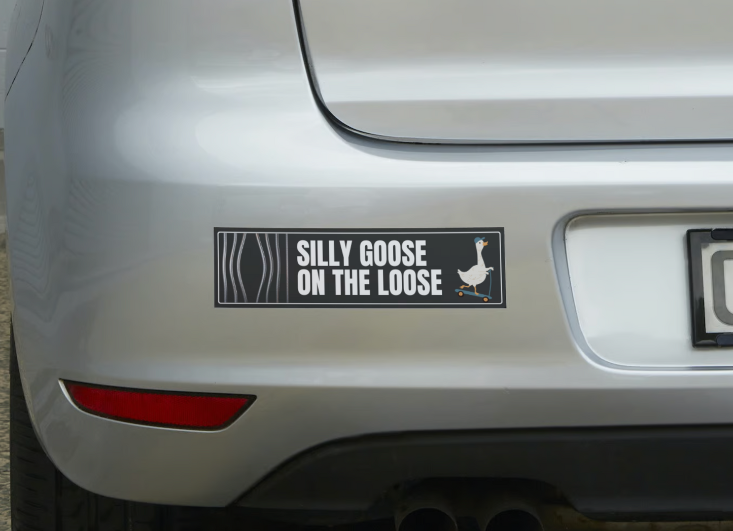 Silly Goose On The Loose Bumper Sticker - Fun and Whimsical Car Decal for Quirky Personalities