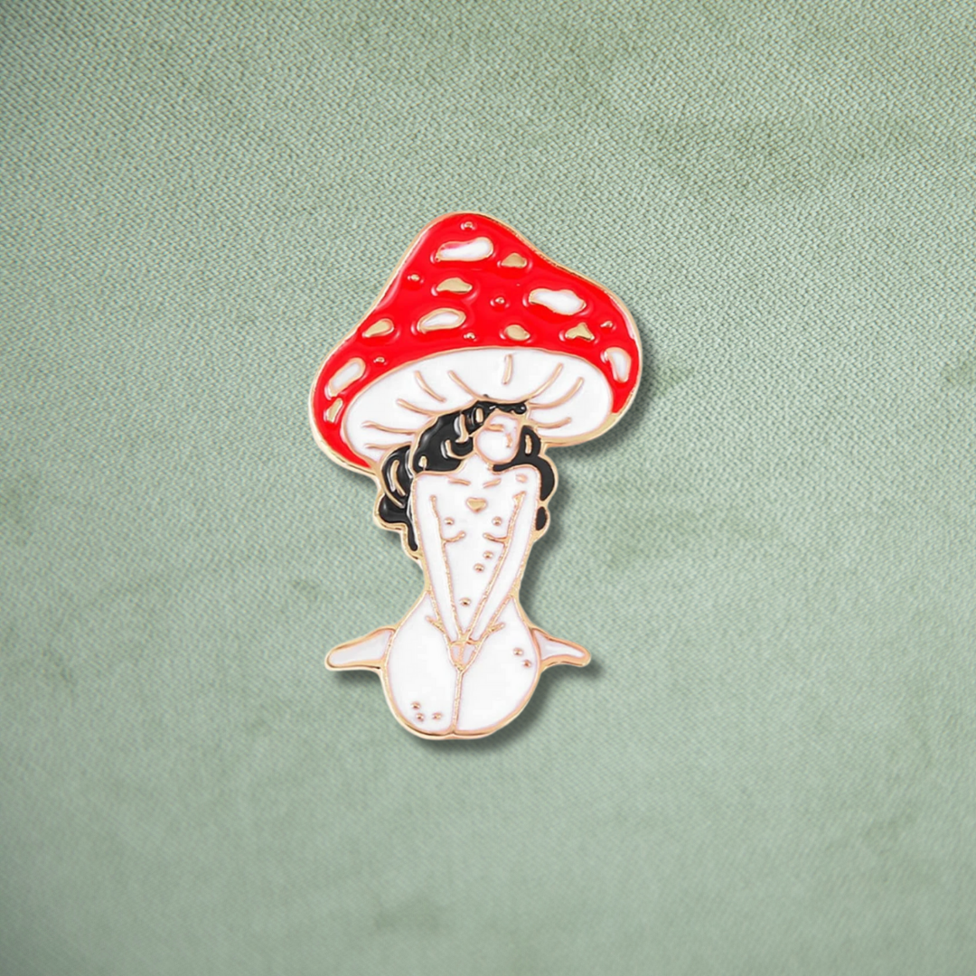 Mushroom Top Girl Collection - Red Pin