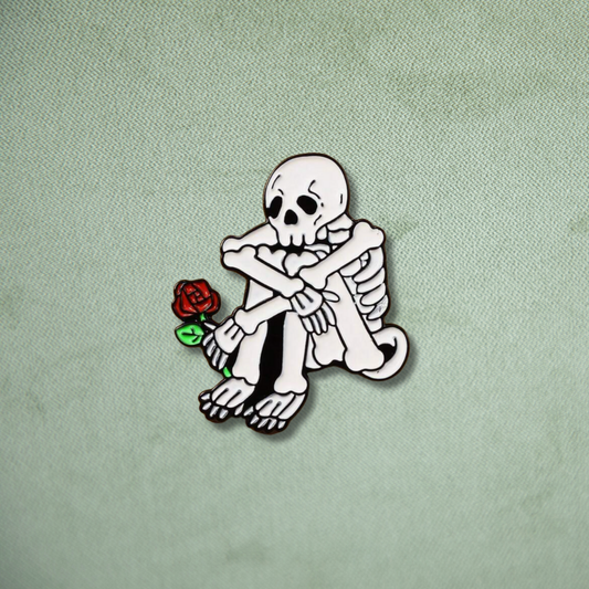 Sad Skeleton Pin
