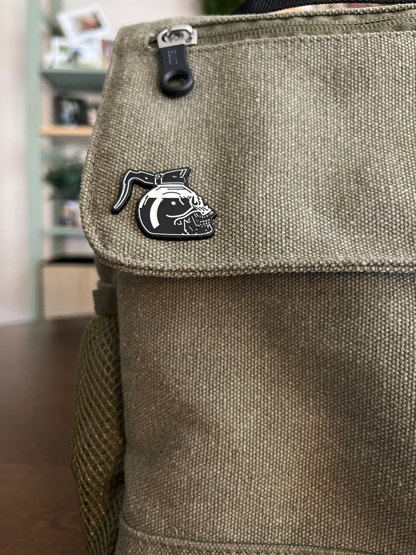 Death Before Decaf Pin