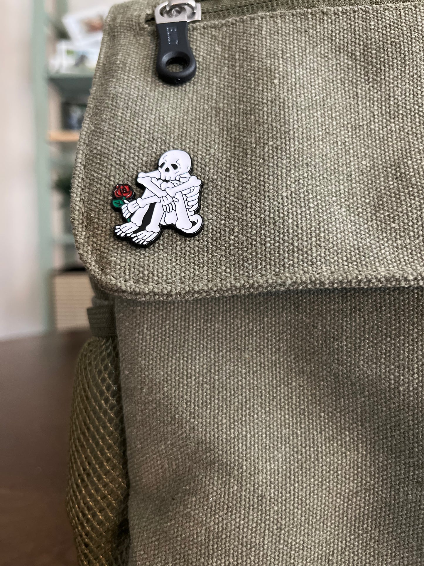 Sad Skeleton Pin