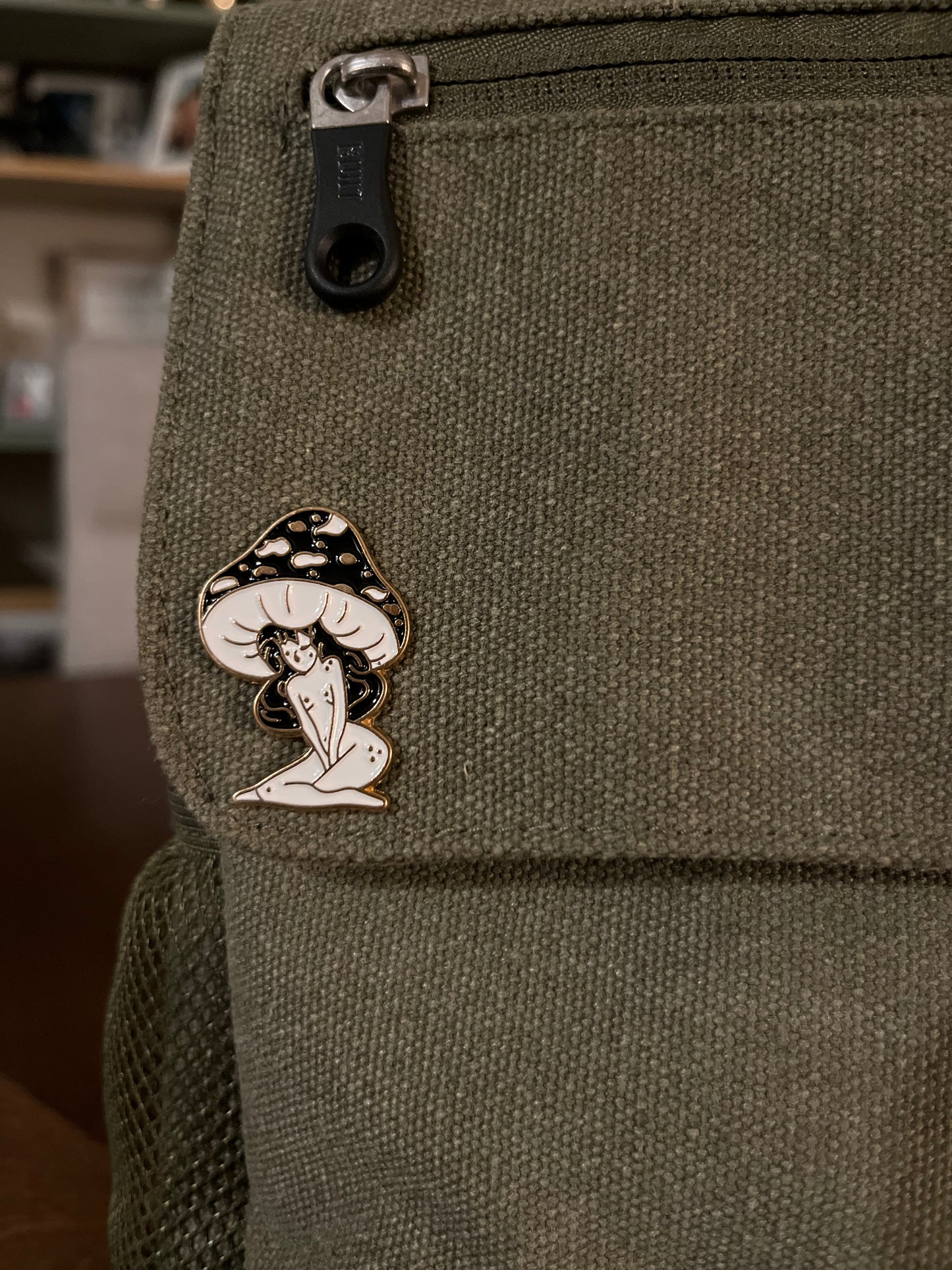 Mushroom Top Girl Collection  - Black Pin